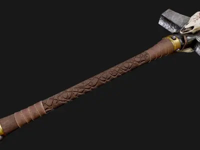 Two Handed Mjolnir Low-poly 3D model