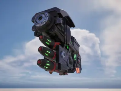 Cyber rocket gun 3D model
