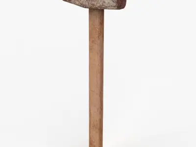 Iron Hammer Tool Scan Low-poly 3D model