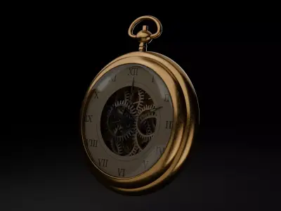 Vintage Steampunk Pocket Watch  low-Poly  Low-poly 3D model