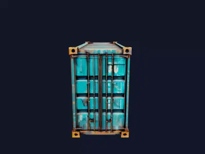 Industrial Weathered Shipping Container 3D Model 3D model