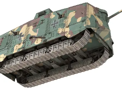 A7V Sturmpanzerwagen Heavy Tank Low-poly 3D model