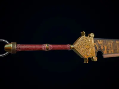 Chinese Great Broadsword Low-poly 3D model