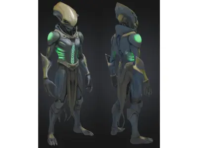 Advanced Extraterrestrial Soldier Low-poly 3D model