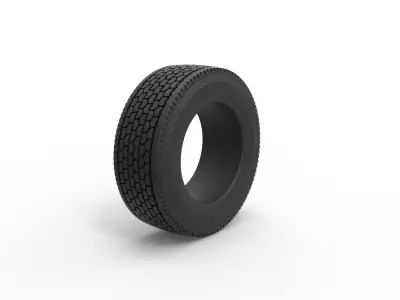 Semi truck tire 2 Scale 1 to 25 3D print model