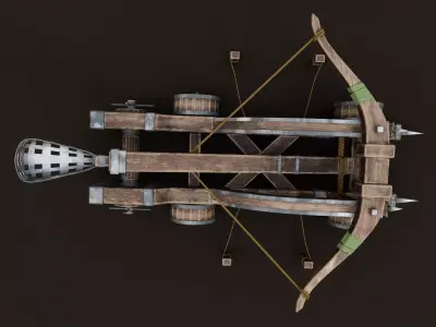 Medieval Catapult V2 Low-poly 3D model
