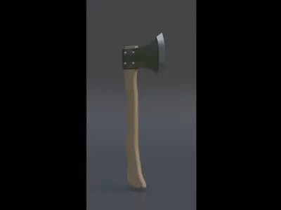 Axe low-poly 3d model Low-poly 3D model