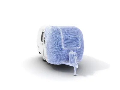 Modern Airstream Trailer D Model Pack Low-poly 3D model