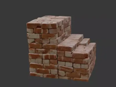  Stack of Bricks Scan Low-poly 3D model