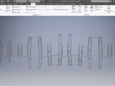 Engine Crankshaft Assembly 3D Model 3D model