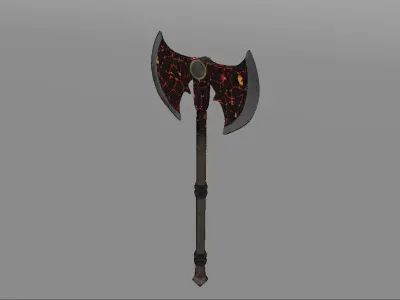 Lava Axe Low-poly 3D model