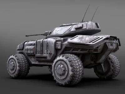 Sci Fi APC low poly snow Low-poly 3D model