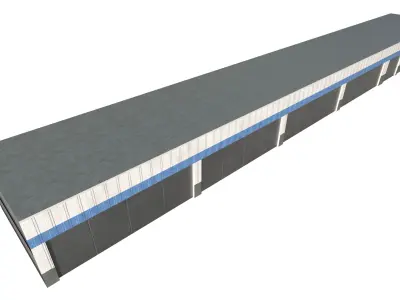 Large Plane Hangar Low-poly 3D model