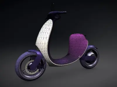 Scooter Low-poly 3D model 2