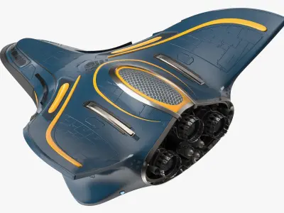 Shuttle Spacecraft Concept Dark Color 3D model