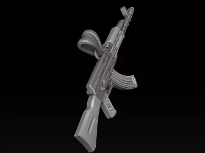 Stylized Gun v3 Pendant 3D print model