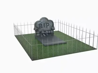 Cemetery - Grave Low-poly 3D model purchase