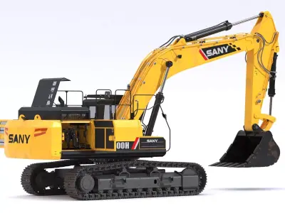 Sany SY500H Large Excavator 3D model