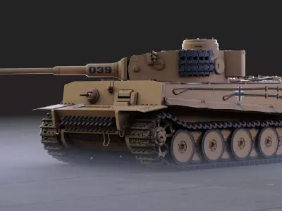 Tiger Tank WW2  Low-poly 3D model