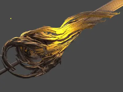 Healers Sword Tree Wall engraving 1  Low-poly 3D model