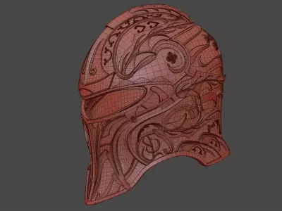 Knight Helmet 3D model shop