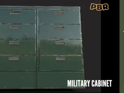 Militar Cabinet Modelo 3D Low-poly 3D model
