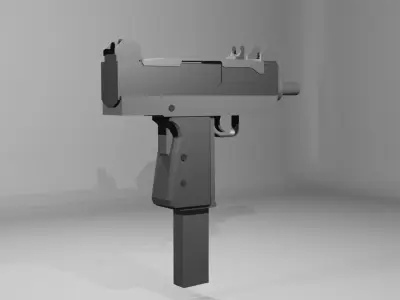Uzi gun Low-poly 3D model