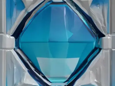 Glowing Crystal Tesseract 3D Model 3D model