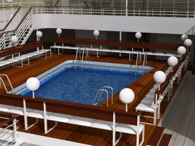 Royal Viking Star Cruise Ship Low-poly 3D model