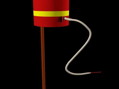Firework Rocket 3D Model Low-poly 3D model