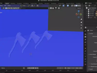 Low Poly Medieval Axe Pack  Game Ready PBR Weapon Set Low-poly 3D model