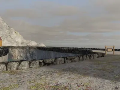 Mountain Fortress Village 3D model