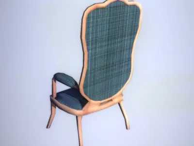 Antique Chair LP PBR game ready 3x material Low-poly 3D model
