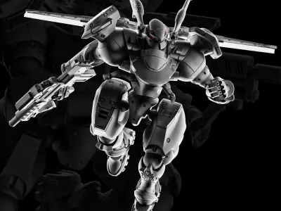 Killer Bunny Robot 100mm 3D print model
