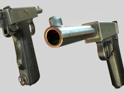 Webley 1913 PBR Low-poly 3D model