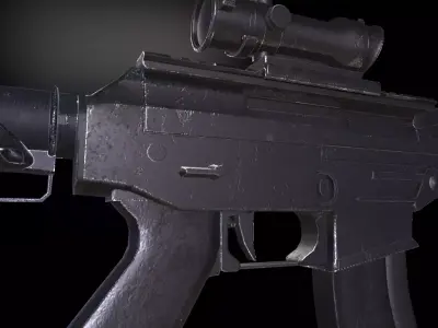 SG553 Rifle Low-poly 3D model