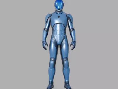 Blue Futuristic Sci Fi Armor 3D model