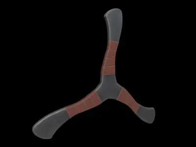  Boomerangs  throwing weapon Low-poly 3D model