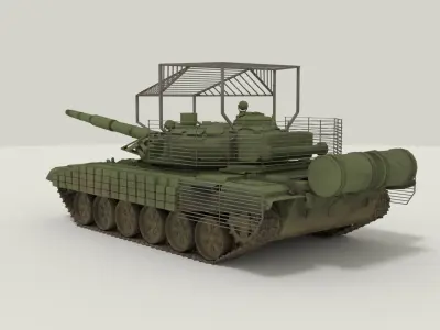 T-72 B3M Tank With Copecage 3D model