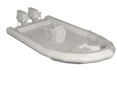 Motor boat Low-poly 3D model