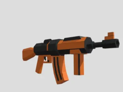 Ak 47 gun low poly Free low-poly 3D model