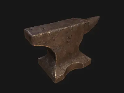 Worn Anvil Low-poly 3D model