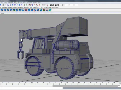 Crane truck in game 3D model