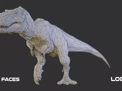 Jurassic Park Tyrannosaurus Rex Low poly Dinosaur 3D model Free 3D model