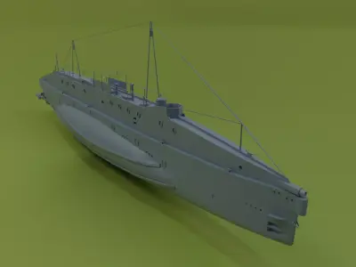 USS O-12 Nautilus 1931 Low-poly 3D model