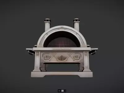 ornate  antique outdoor wood-fired oven 3D model