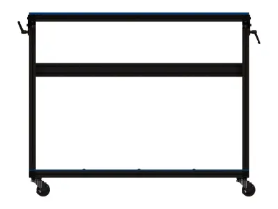 Aluminum Stand Up Desk Two Shelf 3D model