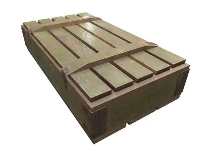Wooden military ammo box case da1  Low-poly 3D model