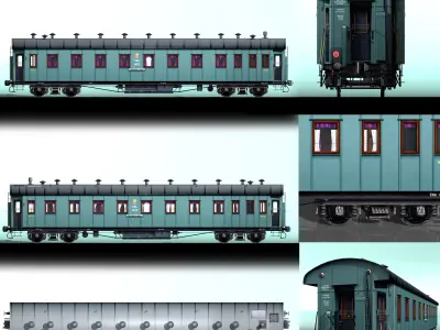 Passenger wagon M20 3D model