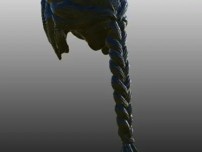 black hair 3d 3D model